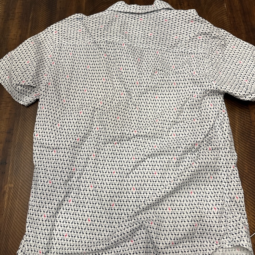 Men's Blue Patterned Button Down Shirt - Picture 2 of 3